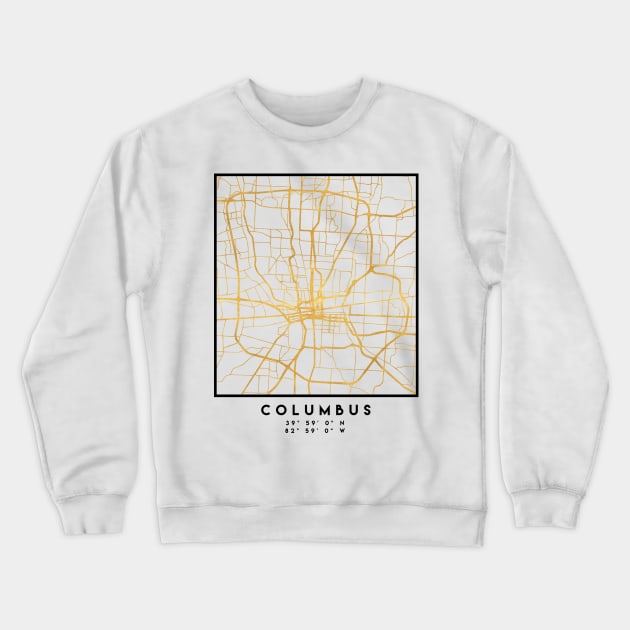 COLUMBUS OHIO CITY STREET MAP ART Crewneck Sweatshirt by deificusArt